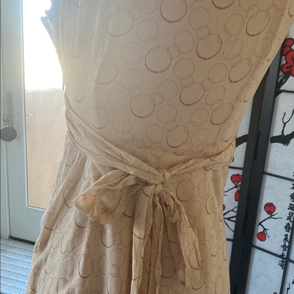 Ann Taylor Cream Gold Sheath Midi Dress - Picture 3 of 5